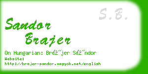 sandor brajer business card